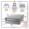 Conjunto Cama Box Molas Ensacadas Alpine Cinza Casal 138x188x65