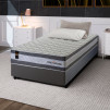Conjunto Cama Box Molas Ensacadas Alpine Cinza Solteiro 88x188x65