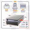 Conjunto Cama Box Molas Ensacadas Alpine Cinza Solteiro 88x188x65