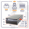 Conjunto Cama Box Molas Ensacadas Alpine Cinza Solteiro 96x203x65