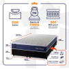 Conjunto Cama Box Molas Ensacadas Lagras Azul King 193x203x66