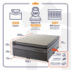 Conjunto Cama Box Molas Ensacadas Preston Cinza King 193x203x71