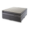 Conjunto Cama Box Molas Ensacadas Preston Cinza King 193x203x71