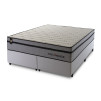 Conjunto Cama Box Molas Ensacadas Preston Cinza Queen 158x198x71
