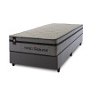Conjunto Cama Box Molas Ensacadas Preston Cinza Solteiro 96x203x71