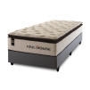 Conjunto Cama Box Molas Ensacadas Quartzo Marrom Solteiro 96x203x71