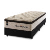 Conjunto Cama Box Molas Ensacadas Quartzo Marrom Solteiro 96x203x71