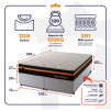 Conjunto Cama Box Molas Ensacadas Sirius Preto Queen 158x198x65