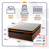 Conjunto Cama Box Molas Ensacadas Sirius Preto Viúva 128x188x65