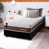 Conjunto Cama Box Molas Ensacadas Venice Marrom Solteiro 88x188x60