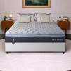 Conjunto Cama Box Casal Dakota Preto 138x188x57 Espuma D33