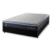 Conjunto Cama Box Casal Dakota Preto 138x188x57 Espuma D33