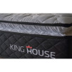 Conjunto Cama Box Casal Dakota Preto 138x188x57 Espuma D33