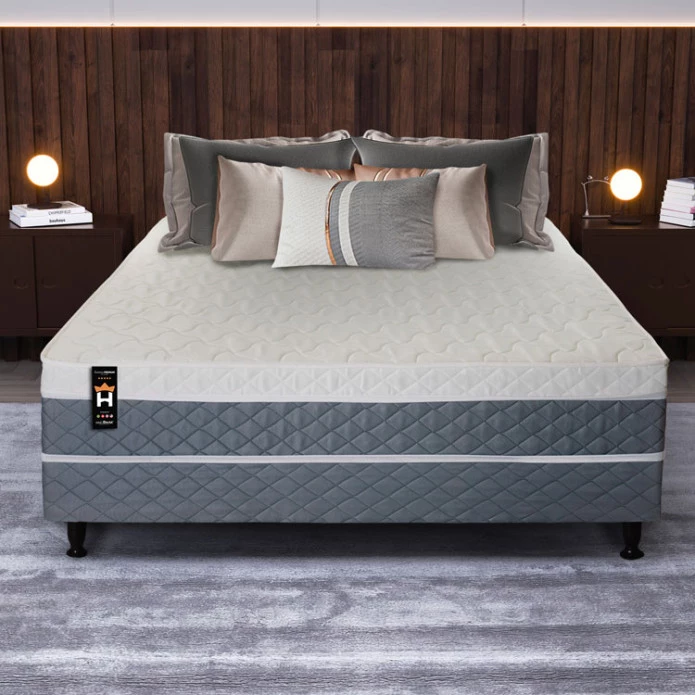Conjugado Casal Dallas D28 Ortopédico 138x188x56 Cinza