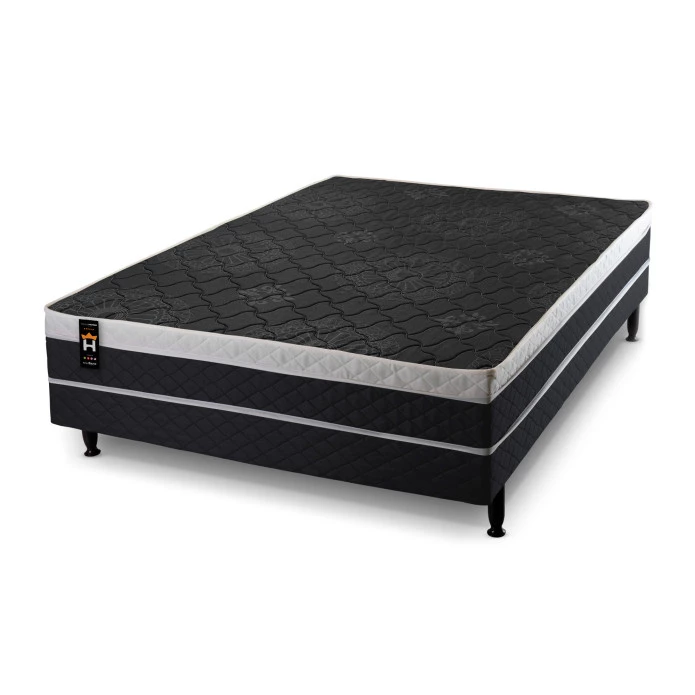 Conjugado Casal Dallas D28 Ortopédico 138x188x56 Preto - King House