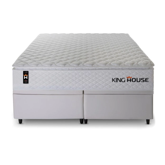 Conjunto Box Baú New Moon Branco 193x203x73 Molas Ensacadas
