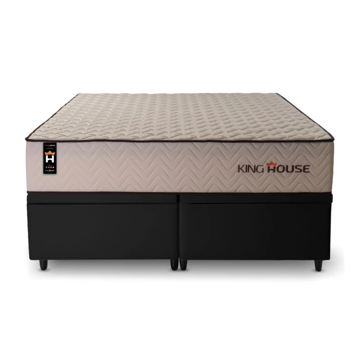 Conjunto Box Baú San Diego Bege 193x203x74 Espuma D33