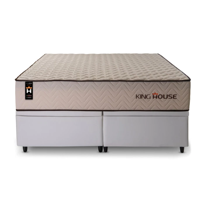 Conjunto Box Baú San Diego Bege 193x203x74 Espuma D33
