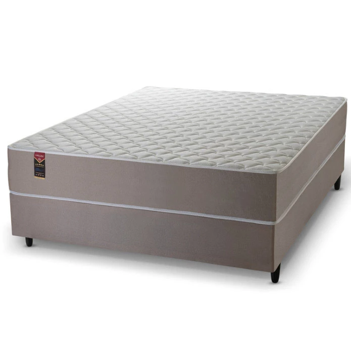 Conjunto Cama Box Casal Alpha Special 138x188x60 Bege Molas ensacadas - Hellen