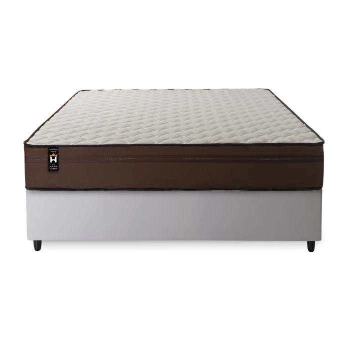 Conjunto Cama Box Espuma Atlanta Marrom Casal 138x188x62