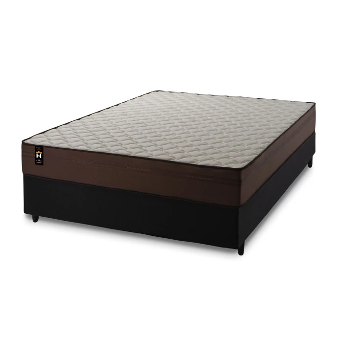 Conjunto Cama Box Espuma Atlanta Marrom Viúva 128x188x62