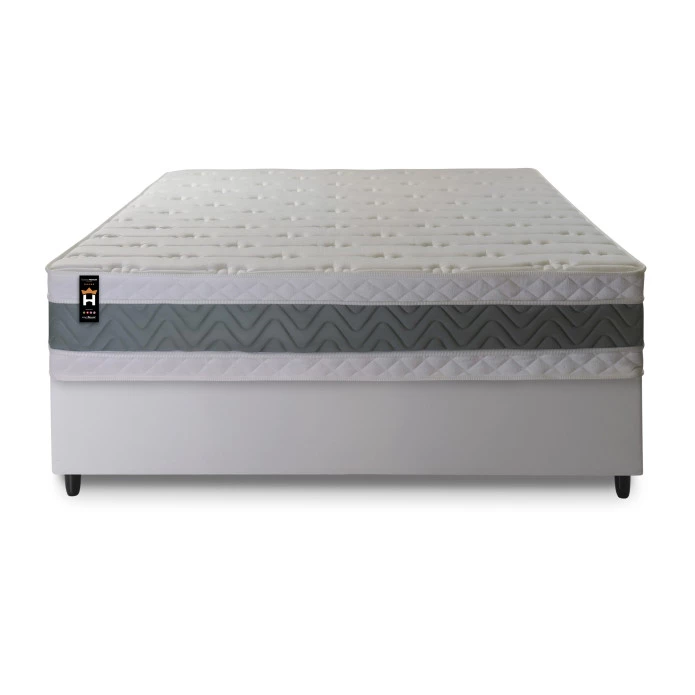 Conjunto Cama Box Espuma Oxford Verde Casal 138x188x67