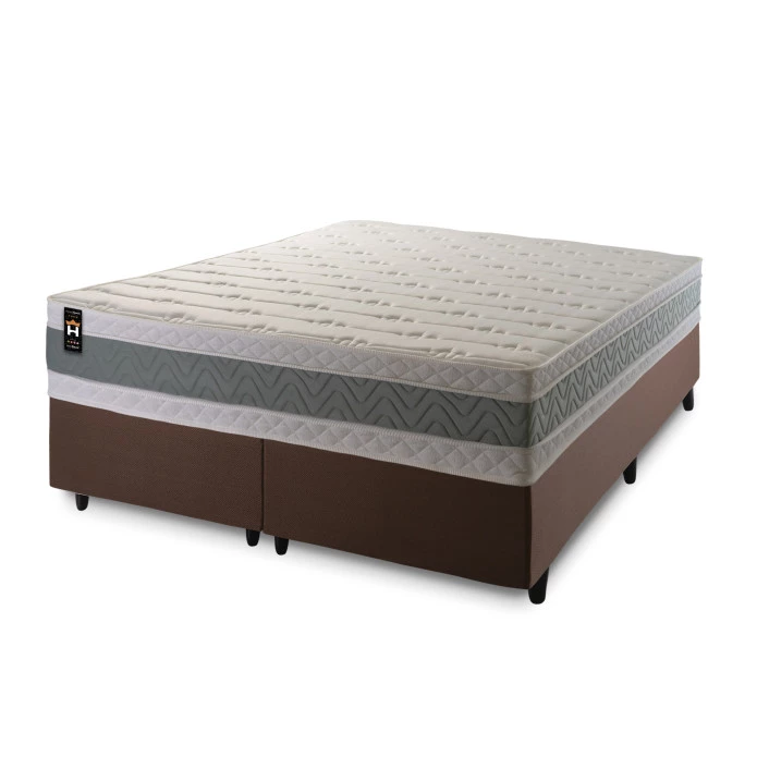 Conjunto Cama Box Espuma Oxford Verde King 193x203x67