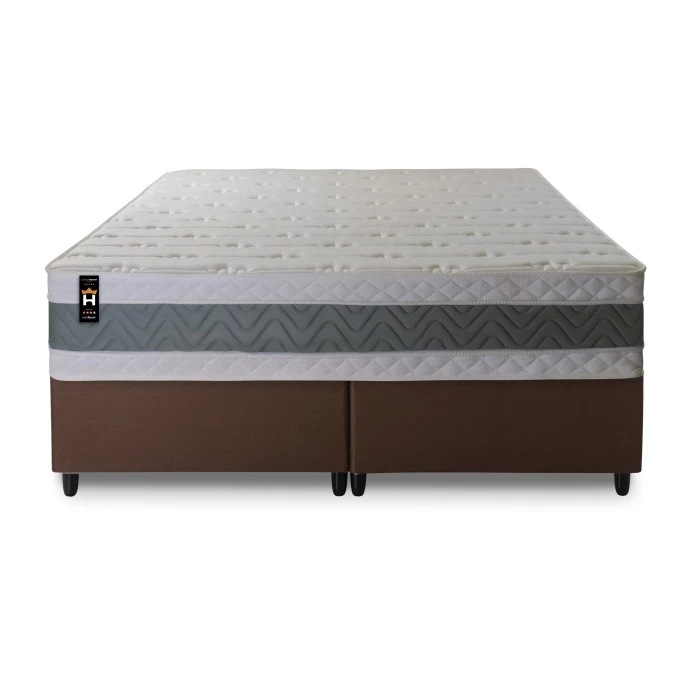 Conjunto Cama Box Espuma Oxford Verde King 193x203x67