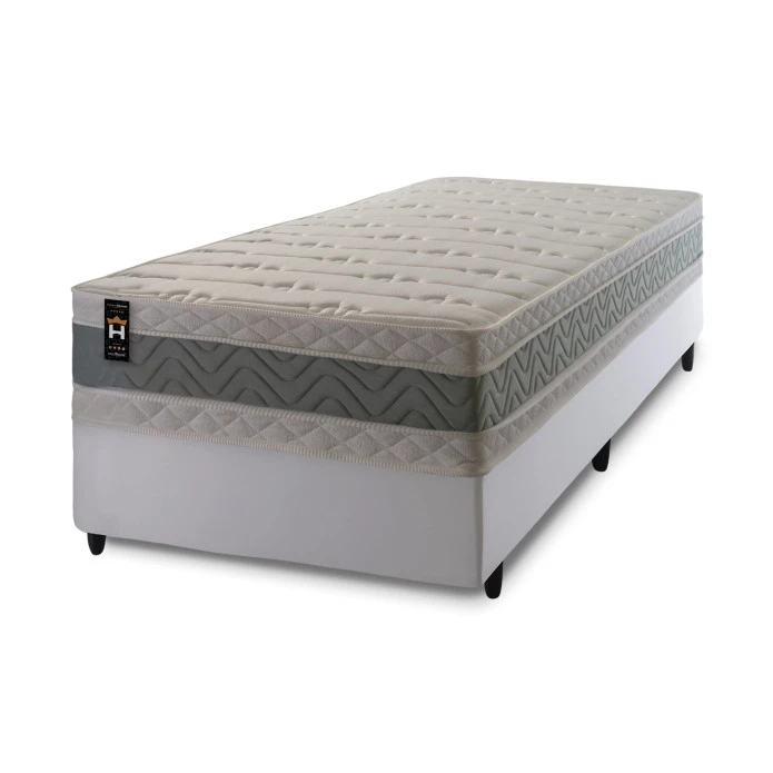 Conjunto Cama Box Espuma Oxford Verde Solteiro 96x203x67