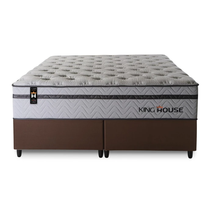 Conjunto Cama Box Magnético Bali Relax Cinza King 193x203x71