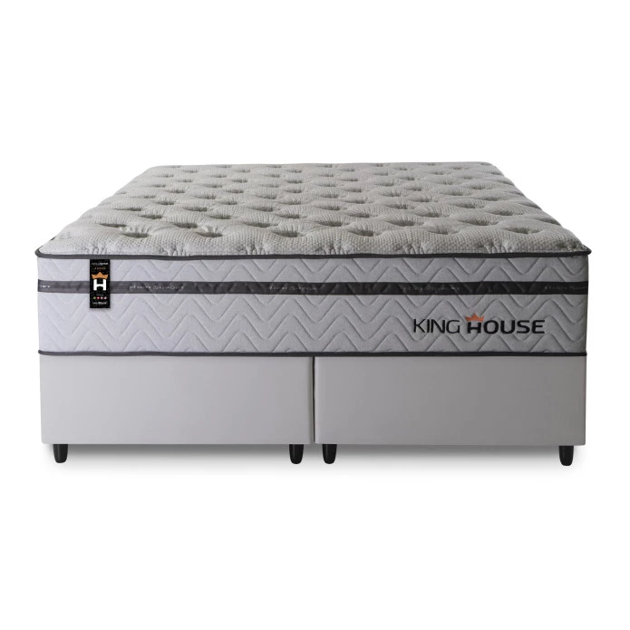 Conjunto Cama Box Magnético Bali Relax Cinza King 193x203x71
