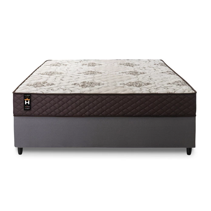 Conjunto Cama Box Molas Ensacadas Allura Marrom Casal 138x188x58