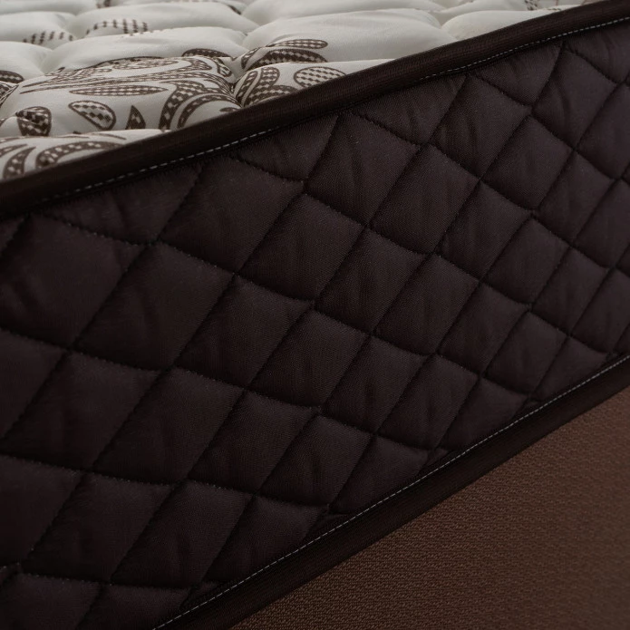 Conjunto Cama Box Molas Ensacadas Allura Marrom Solteiro 88x188x58