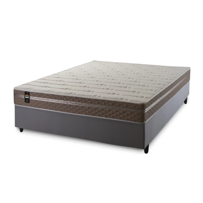 Conjunto Cama Box Molas Ensacadas Georgia Bege Casal 138x188x60
