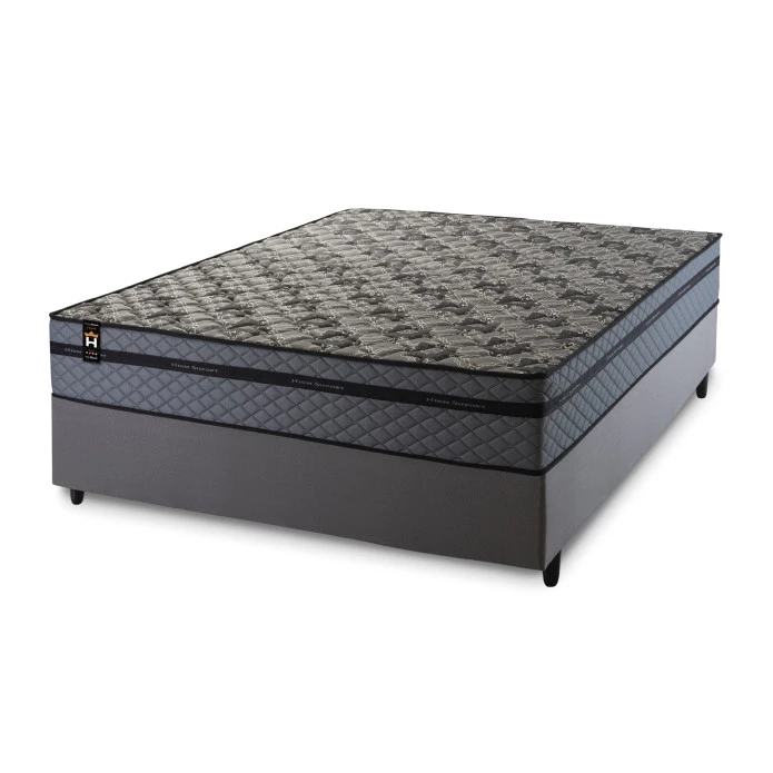 Conjunto Cama Box Molas Ensacadas Montreal Cinza Casal 138x188x64