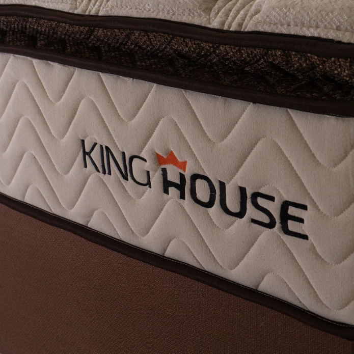 Conjunto Cama Box Molas Ensacadas Quartzo Marrom King 193x203x71