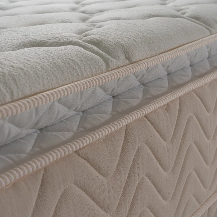 Conjunto Cama Box Molas Ensacadas Roma Bege King 193x203x71