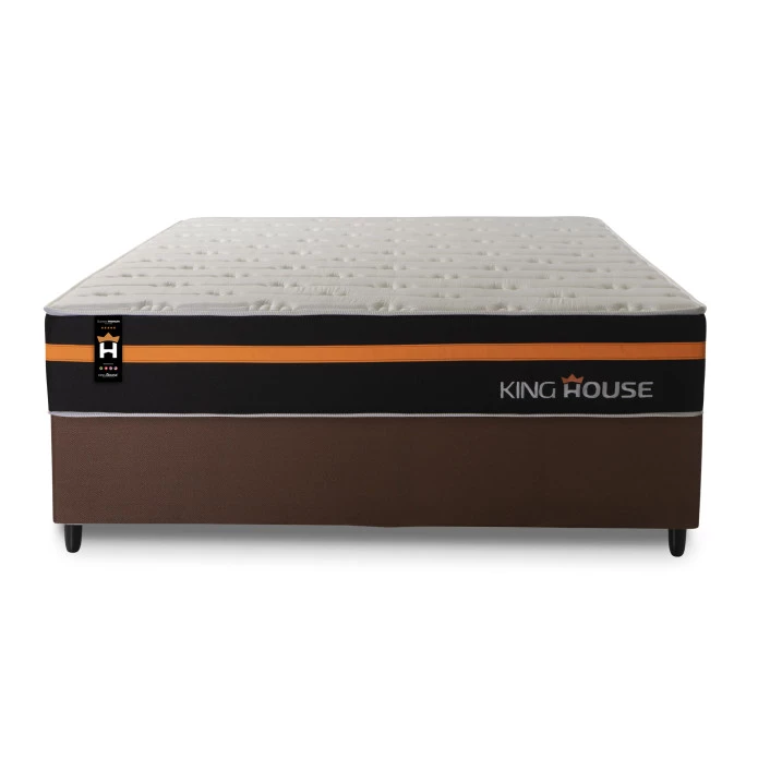 Conjunto Cama Box Molas Ensacadas Sirius Preto Casal 138x188x65
