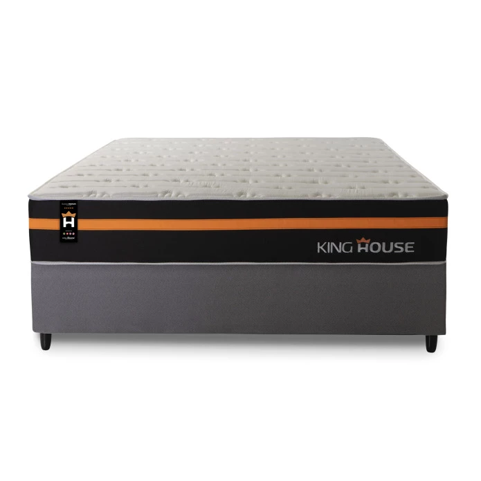 Conjunto Cama Box Molas Ensacadas Sirius Preto Casal 138x188x65