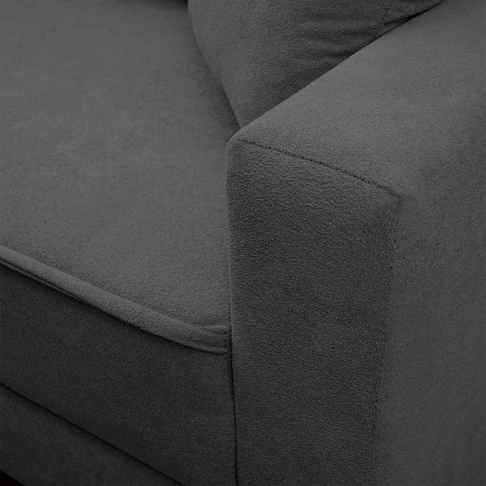 Sofá Living Malibu 2,30m Grafite Bouclê - King House