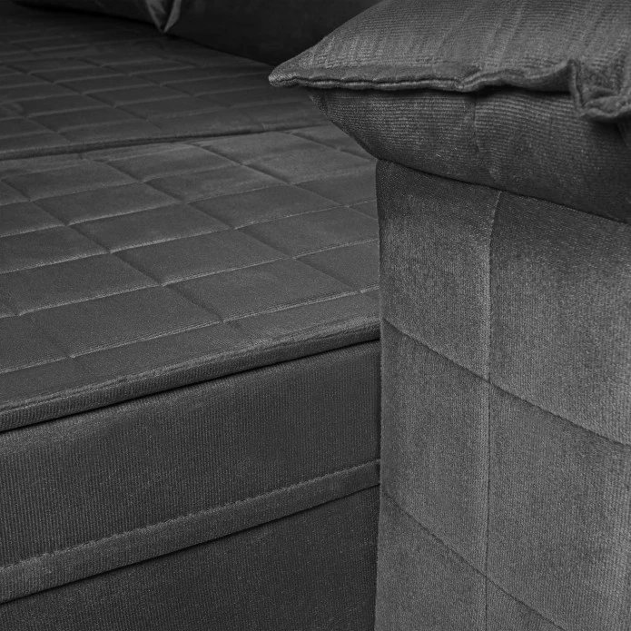 Sofá Retrátil Reclinável 4 lugares com molas 2,30m Quantum Suede Velut Cinza - King House