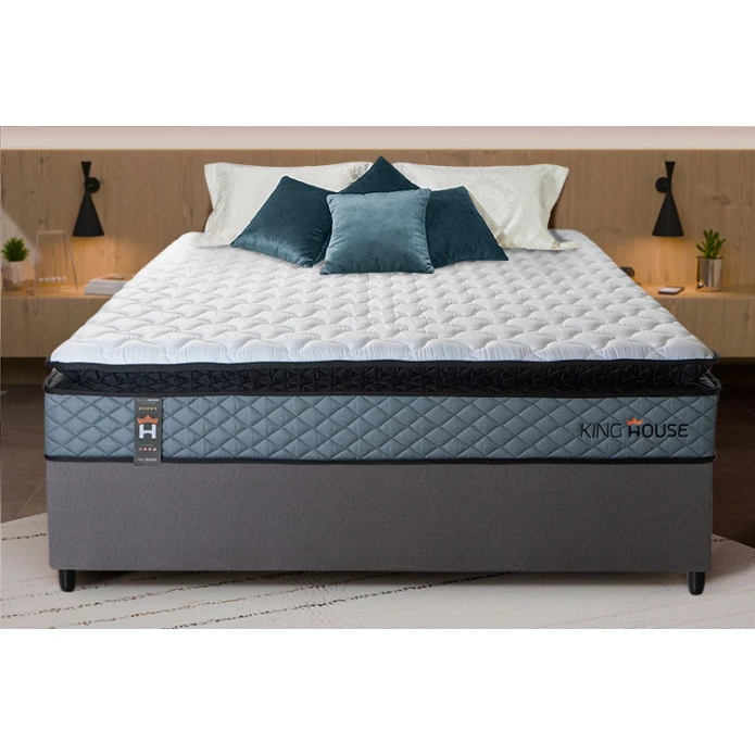 Conjunto Cama Box Espuma Chicago Cinza - King house