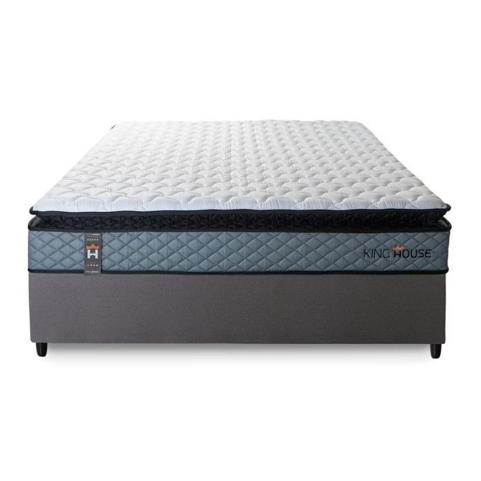 Conjunto Cama Box Espuma Chicago Cinza - King house