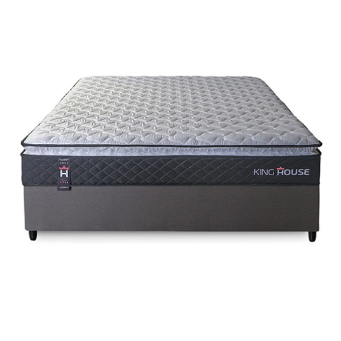 Conjunto Cama Box Viúva Dakota Preto 128x188x57 Espuma D33