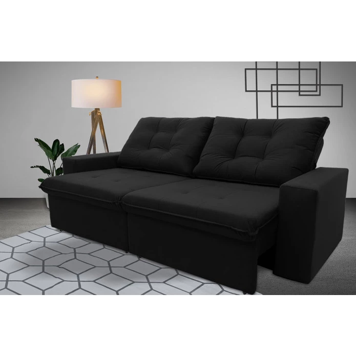 Sofá Retrátil/Reclinável Malta Suede Velut c/ Molas no Assento - King House