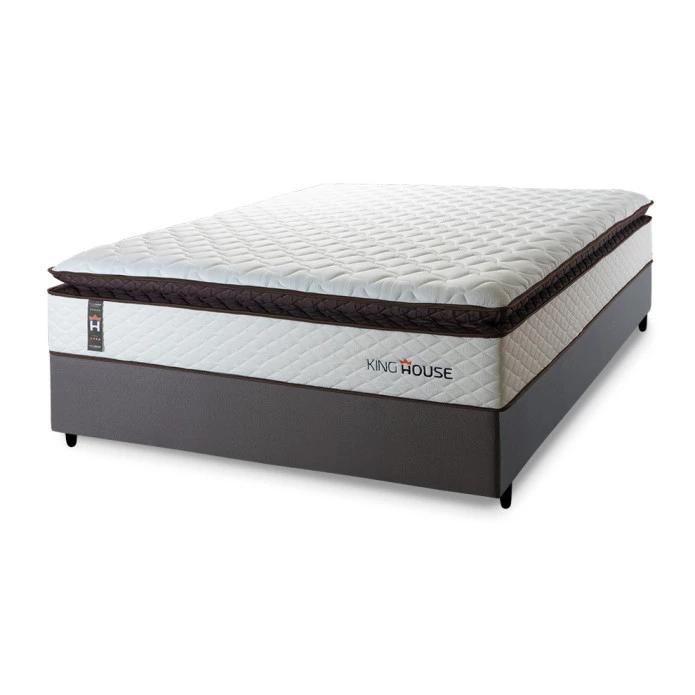 Conjunto Cama Box Espuma San Diego Branco Casal 138x188x67