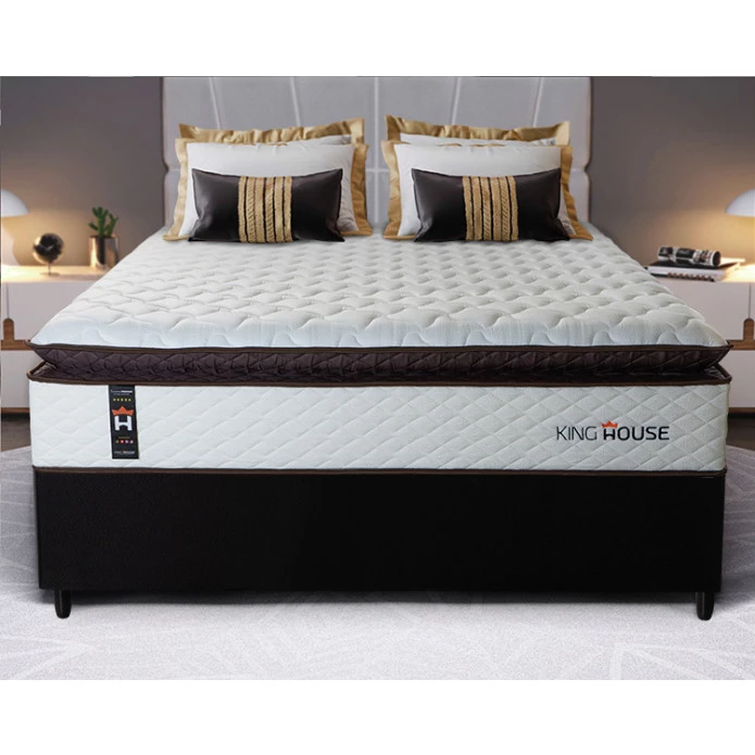 Conjunto Cama Box Espuma San Diego Branco Casal 138x188x67