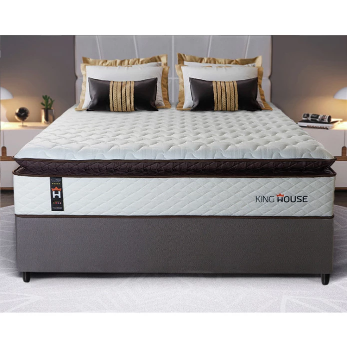 Conjunto Cama Box Espuma San Diego Branco Casal 138x188x67