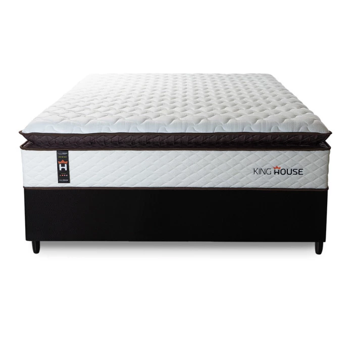 Conjunto Cama Box Espuma San Diego Branco Casal 138x188x67