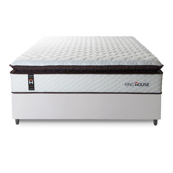 Conjunto Cama Box Espuma San Diego Branco Casal 138x188x67